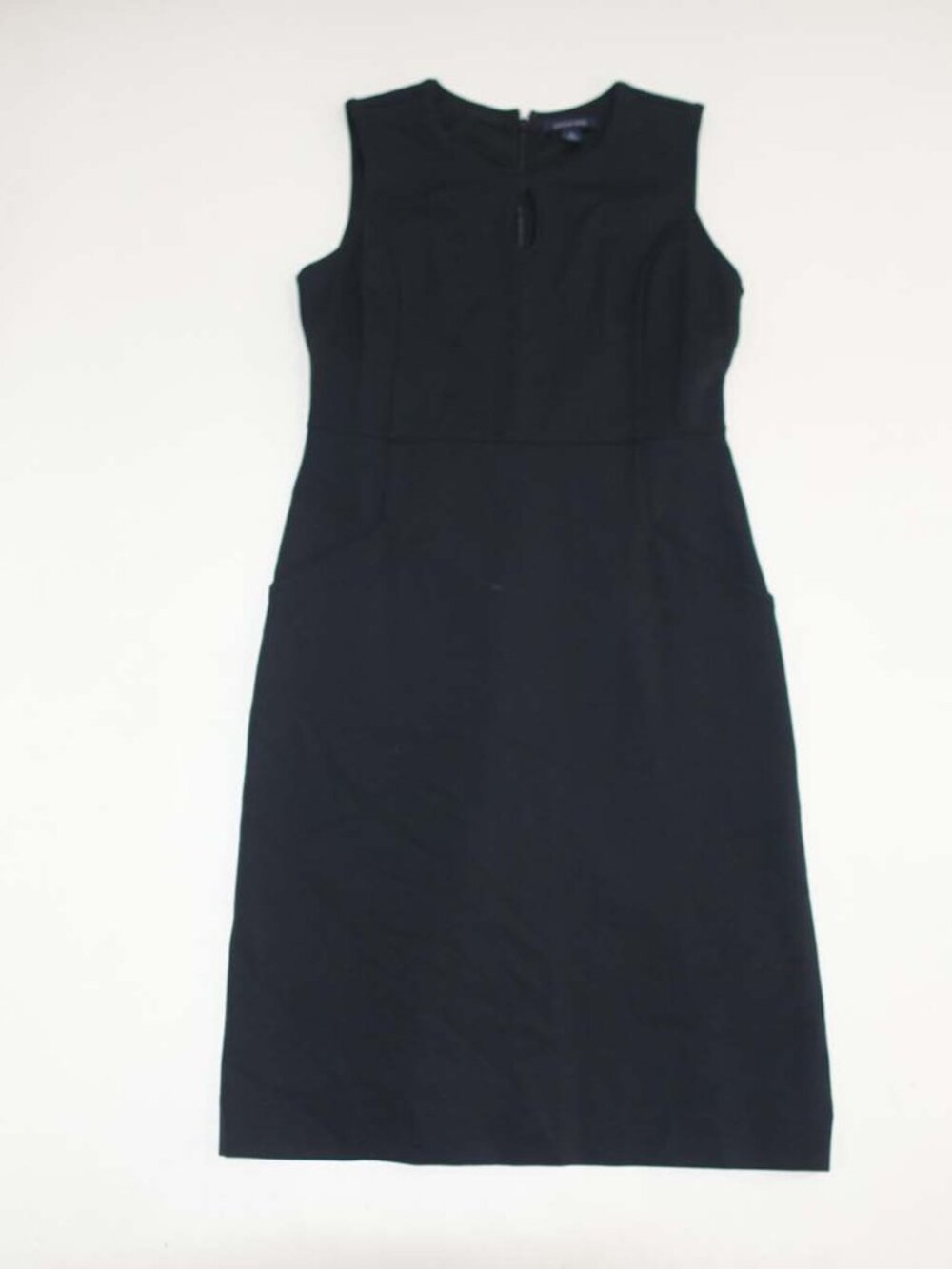 Lands' End Women's Sleeveless Keyhole Sheath Dress Size 4 Black Hits Above Knee